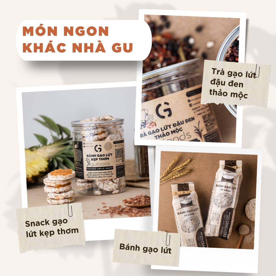 Snack gạo lứt phủ granola siêu hạt GUfoods (Hũ 200g)