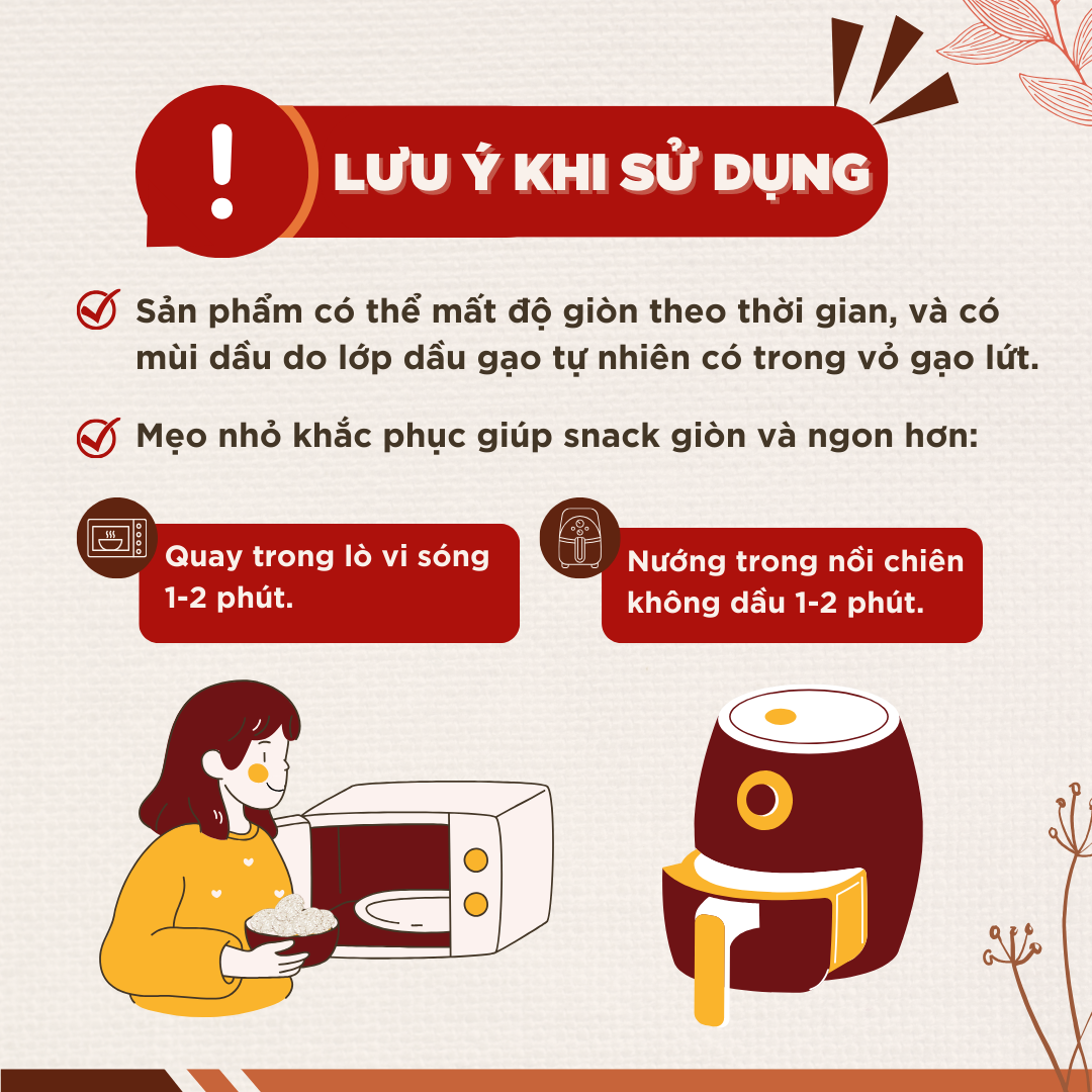 Snack gạo lứt nguyên chất