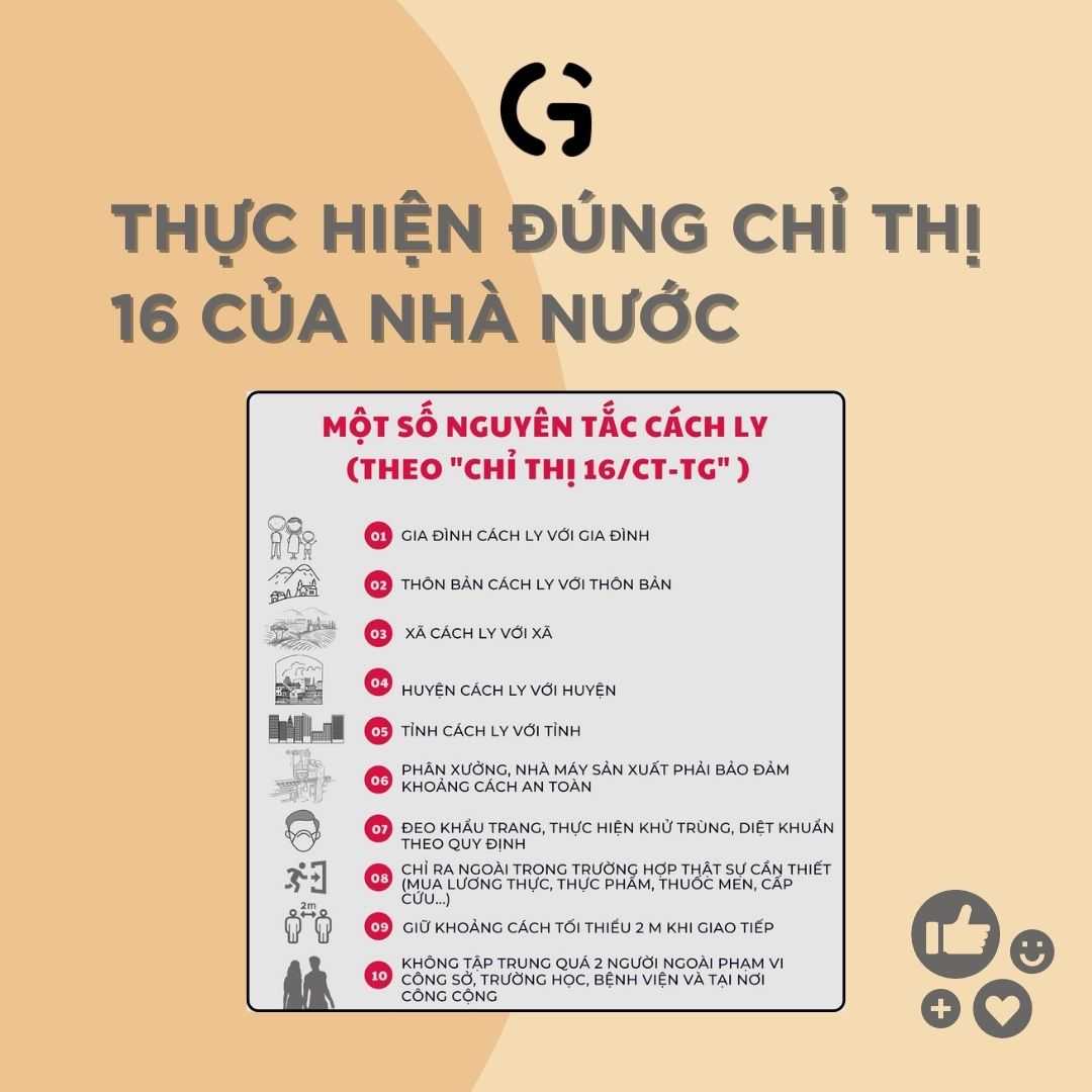 GUfoods thực hiện đúng chỉ thị 16 của Nhà nước