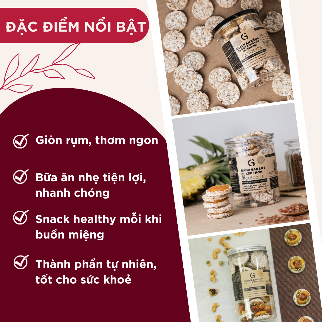 Snack gạo lứt kẹp thơm