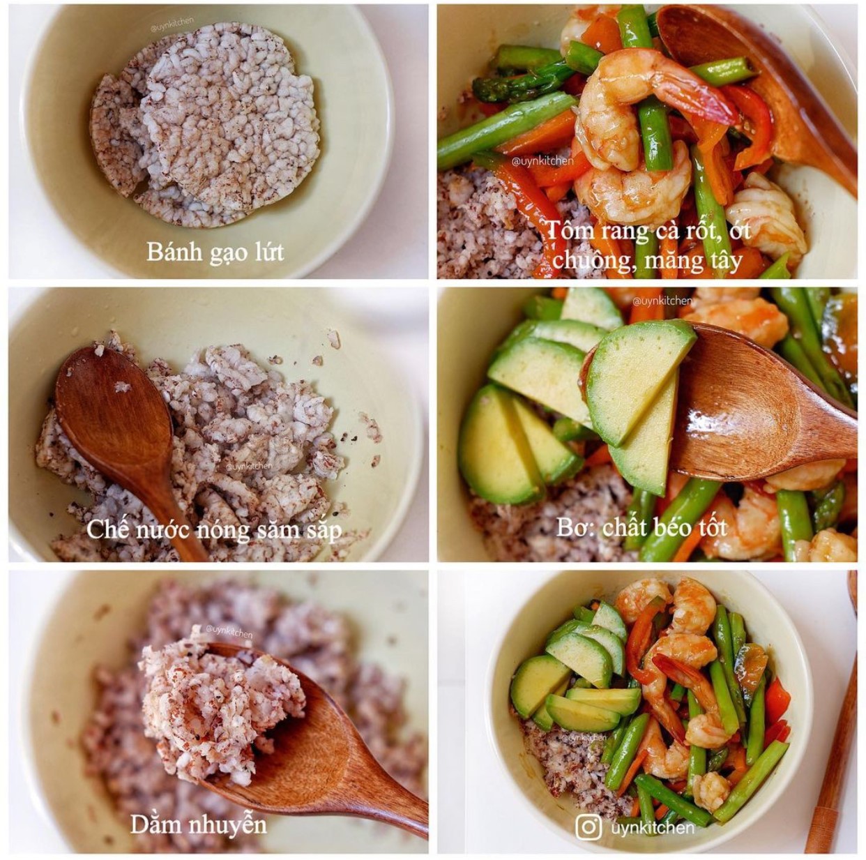 Cơm gạo lứt được làm từ bánh gạo lứt GUfoods trong 1 phút