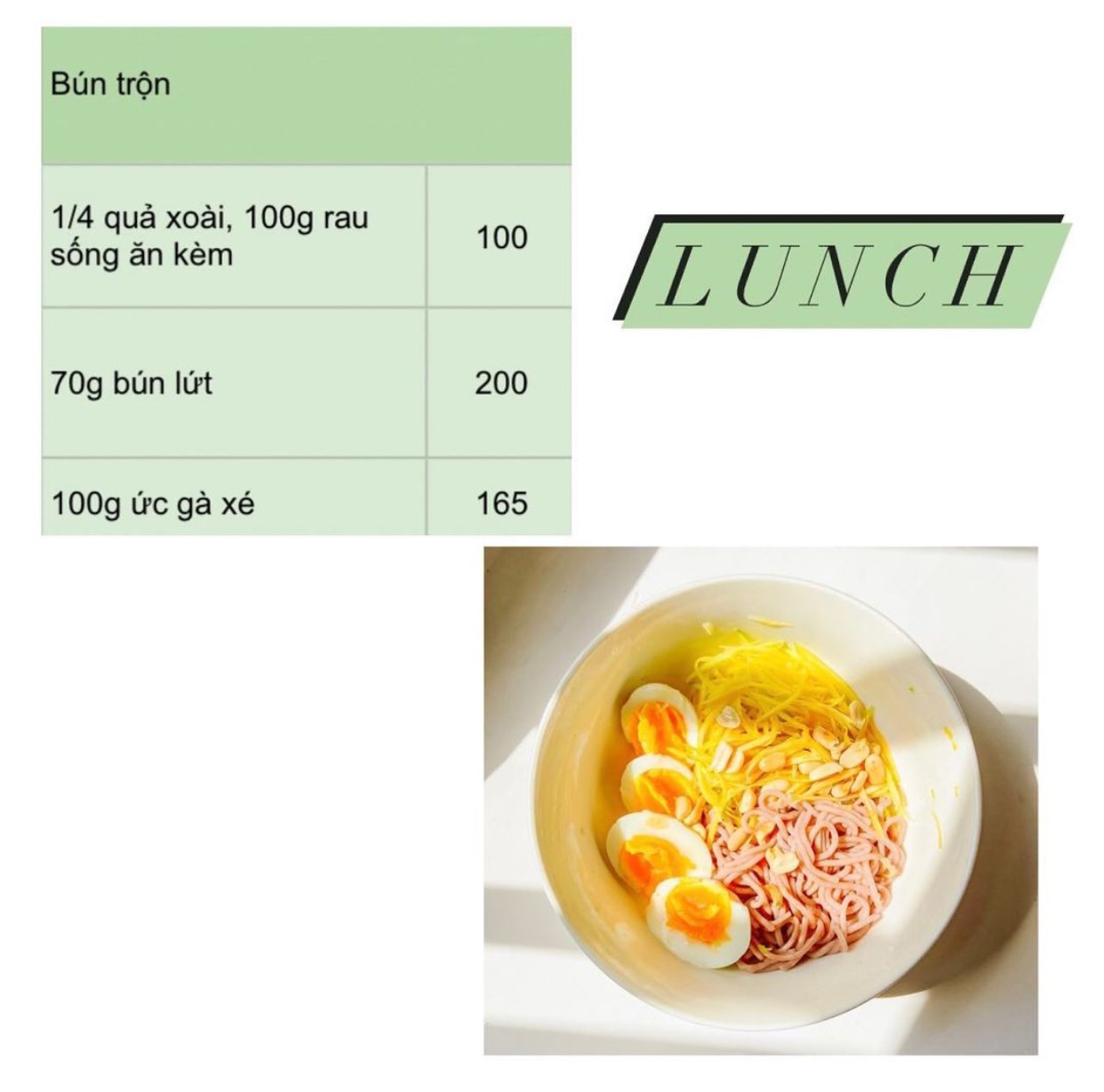 Thực đơn tăng cơ giảm mỡ siêu đơn giản ~ 1300kcal - 110g protein