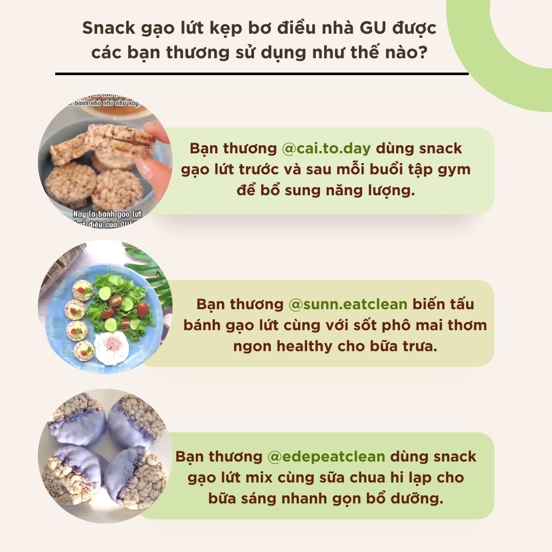 Bơ hạt điều, bánh gạo lứt