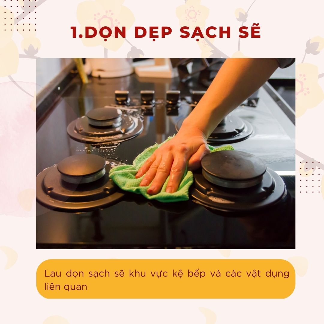 Lau dọn bếp sạch sẽ