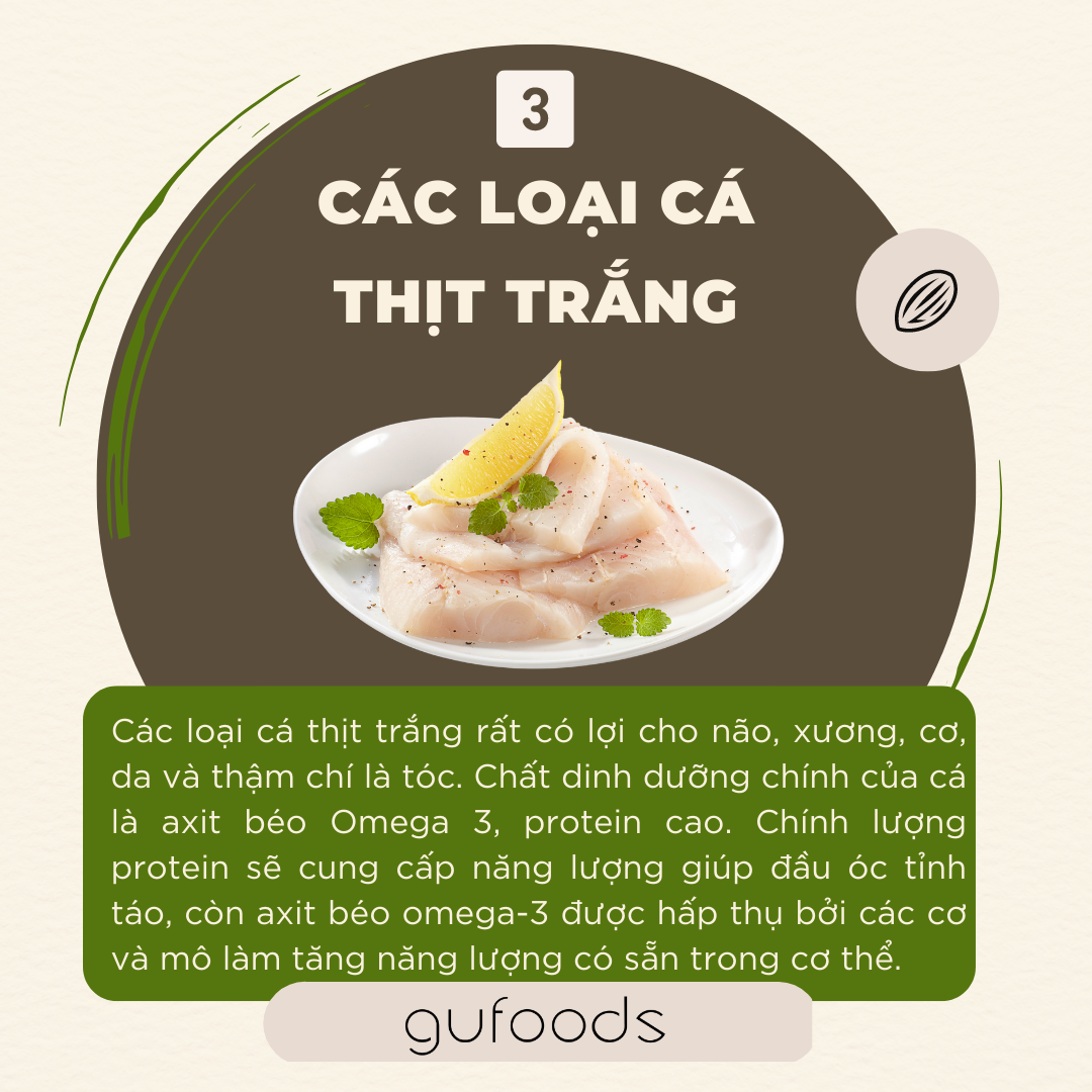 Các loại cá thịt trắng giúp tinh thần tỉnh táo hơn