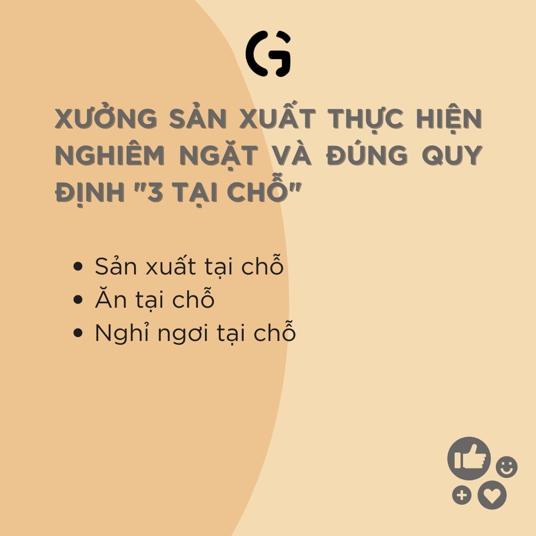 Xưởng sản xuất GUfoods thực hiện nghiêm ngặt và đúng quy định "3 tại chỗ"