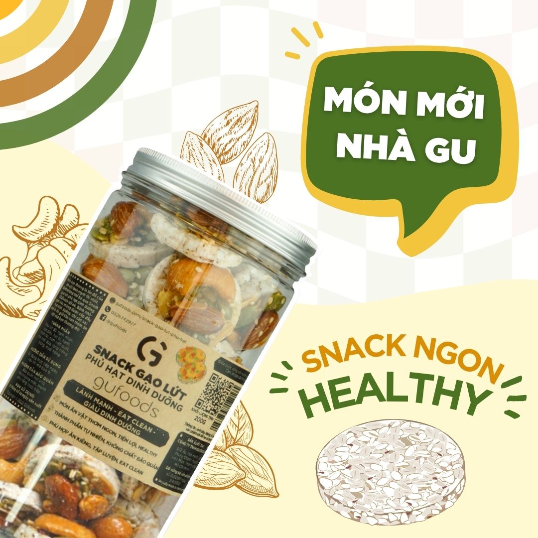 Snack gạo lứt phủ hạt - Tết 2023 rôm rả thêm vui