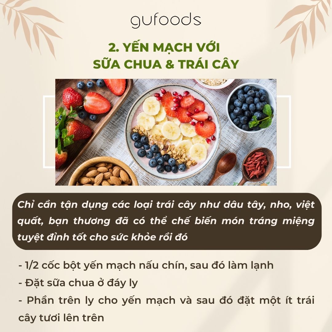 Yến mạch sữa chua ăn sáng
