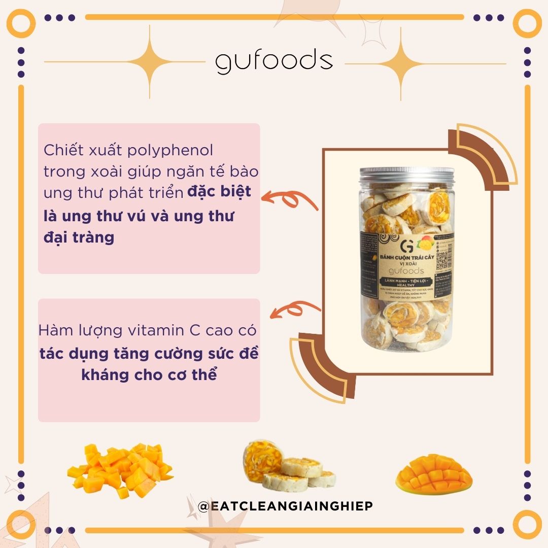 Bánh trái cây cuộn xoài