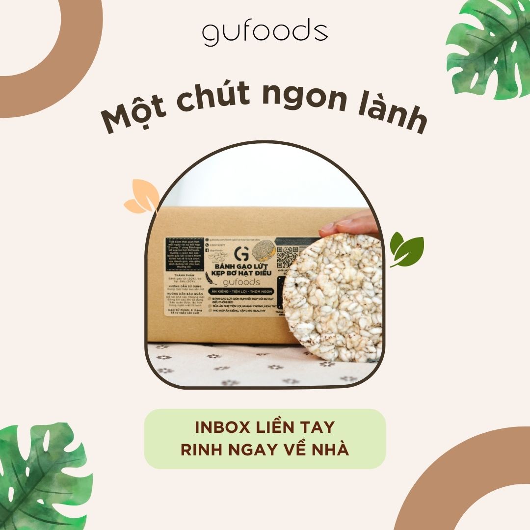 Snack gạo lứt kẹp bơ hạt điều
