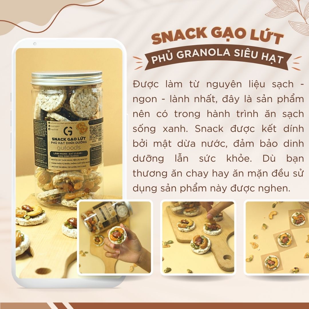 Snack gạo lứt ăn kiêng GUfoods
