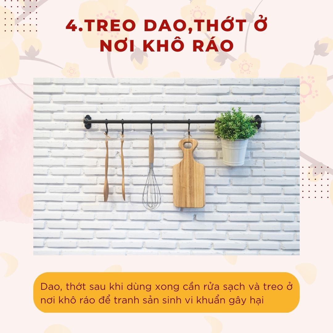 Treo dao thớt ở nơi khô ráo