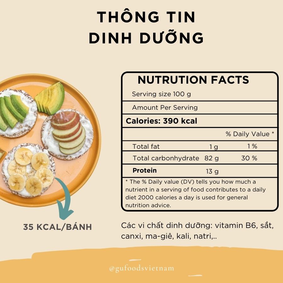 Bánh gạo lứt ăn kiêng GUfoods