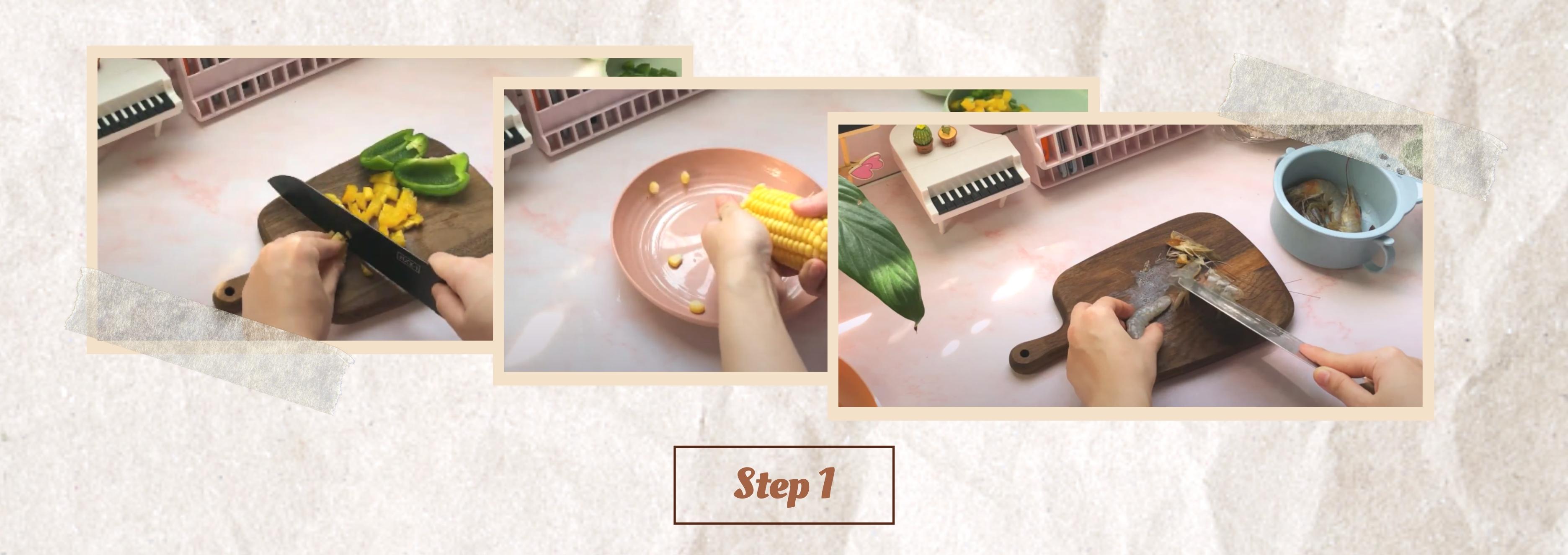 Cheese shrimp pizza - Rice cake recipes