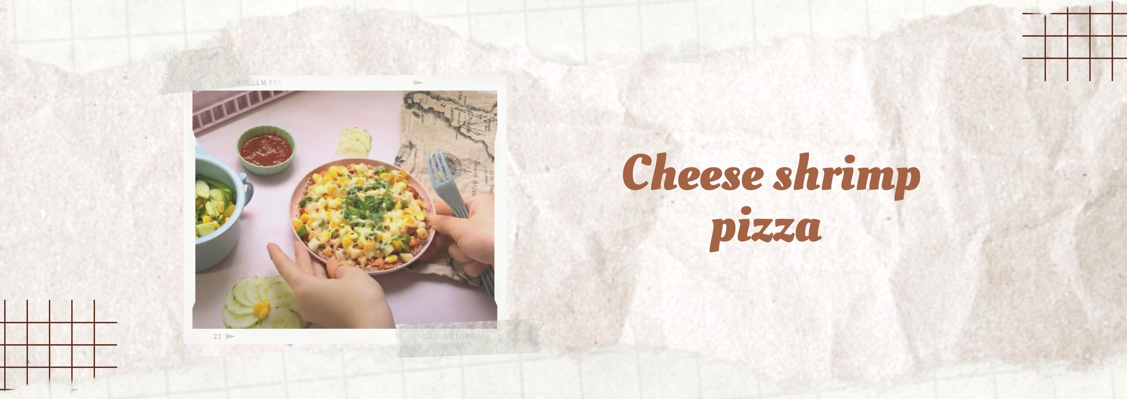 Cheese shrimp pizza - Rice cake recipes