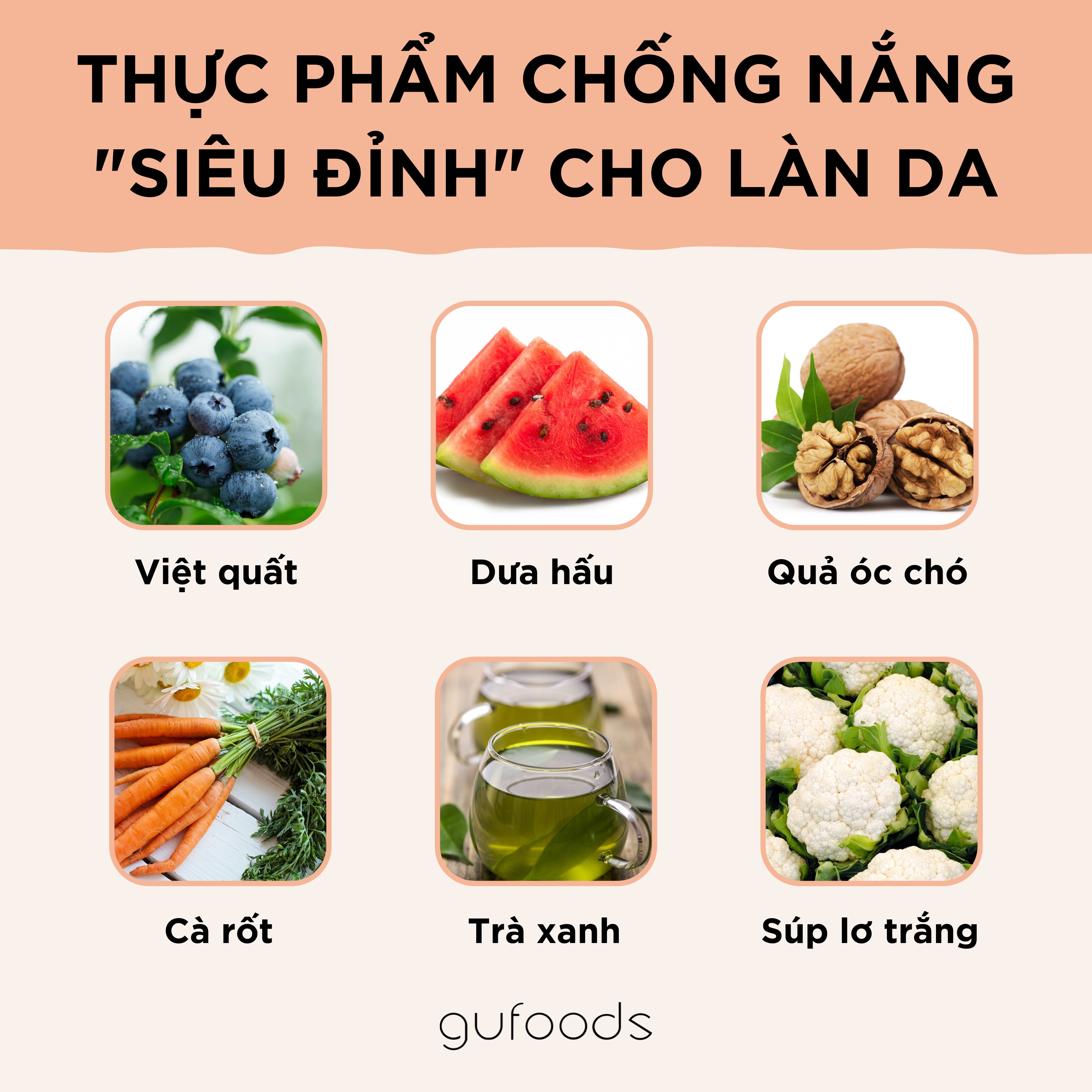 Thực phẩm chống nắng siêu đỉnh cho làn da