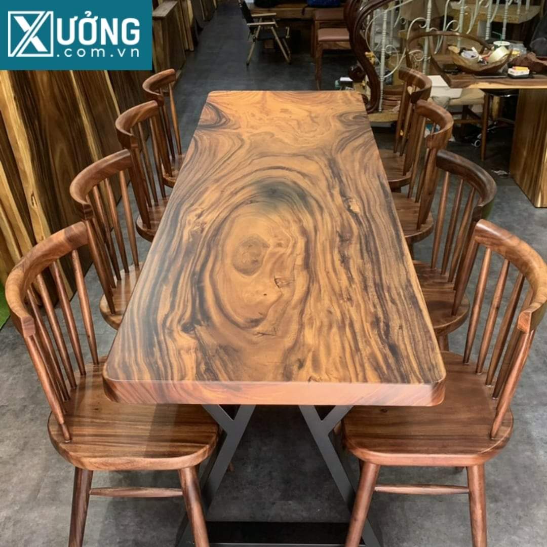 Ghế song tiện gỗ me tây dùng cho cà phê quán ăn nhà hàng restauranr