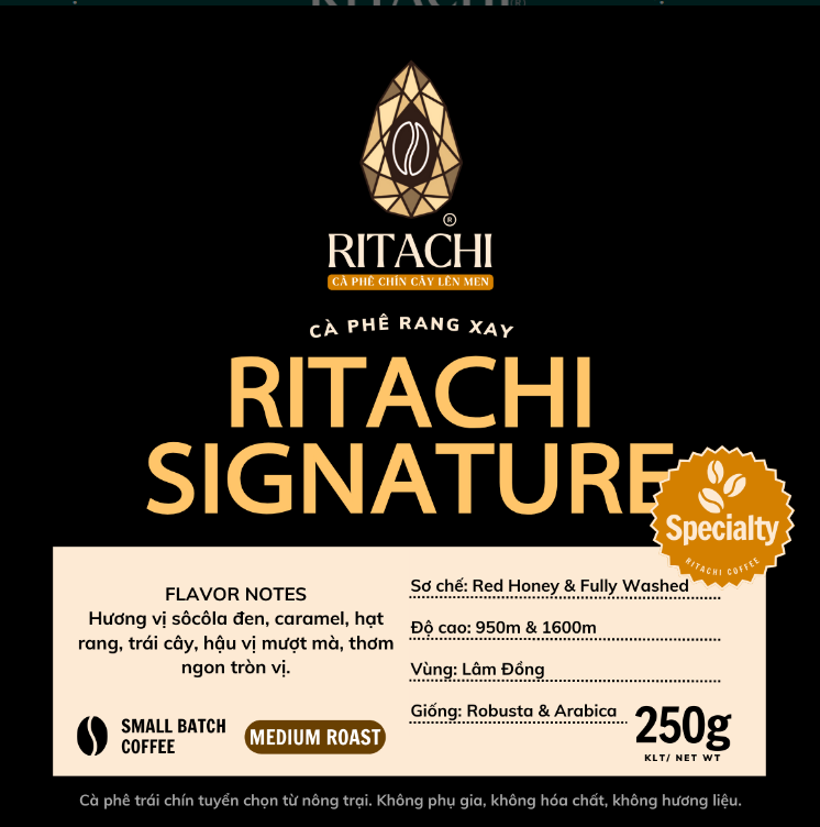 Trải nghiệm hương vị cà phê chín cây lên men Ritachi Coffee