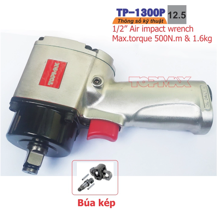 Súng xiết bulong đầu ngắn 1/2'' TP-1300P