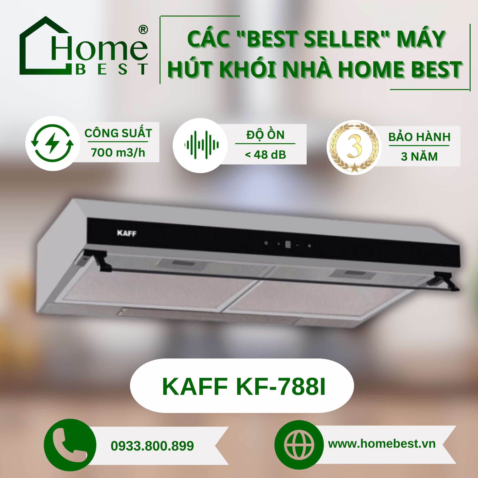 Máy hút khói cổ điển KAFF KF-788I