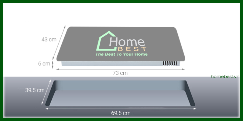 Kích thước (Combo) Bếp từ kết hợp hồng ngoại Canzy CZ-DELUXE 111SGH | Homebest