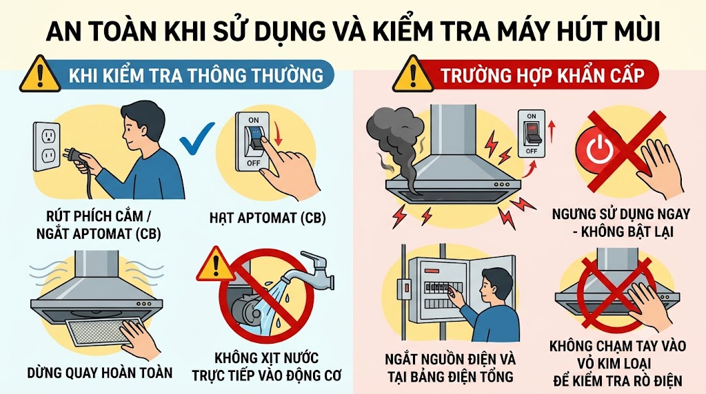 Những lưu ý khi kiểm tra máy hút