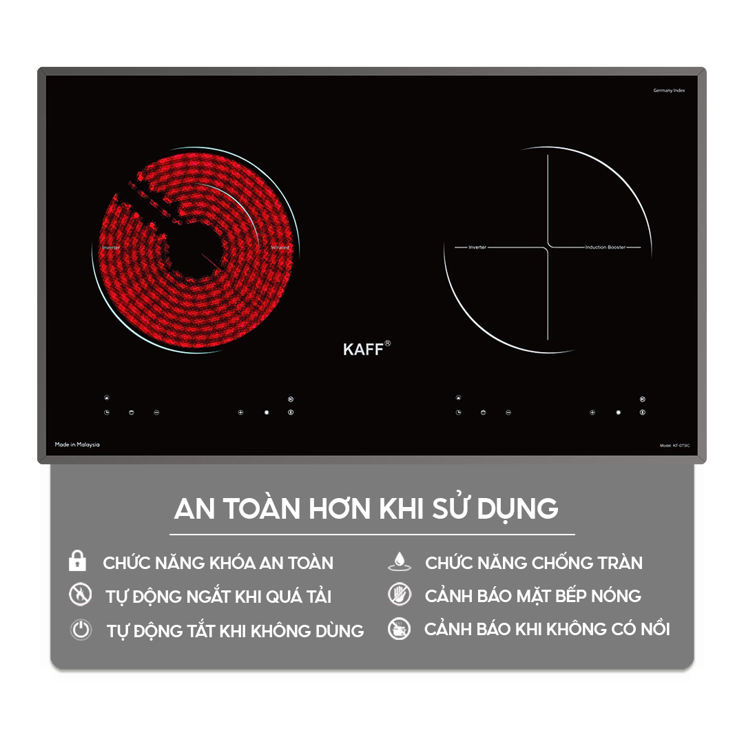 Bếp điện từ kết hợp hồng ngoại KAFF KF-073IC