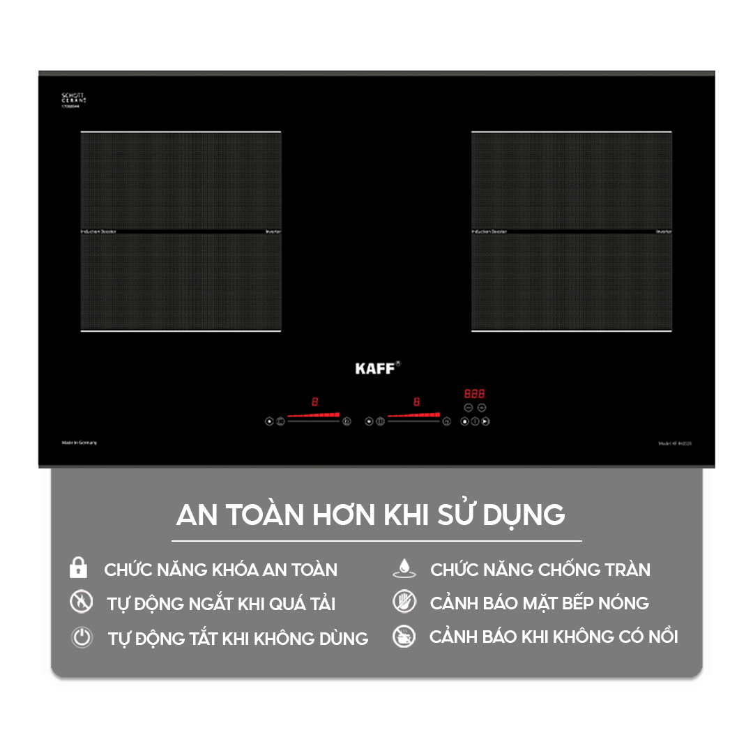 Chức năng an toàn trên bếp điện từ Bếp điện từ đôi KAFF KF-IH202II Home Best