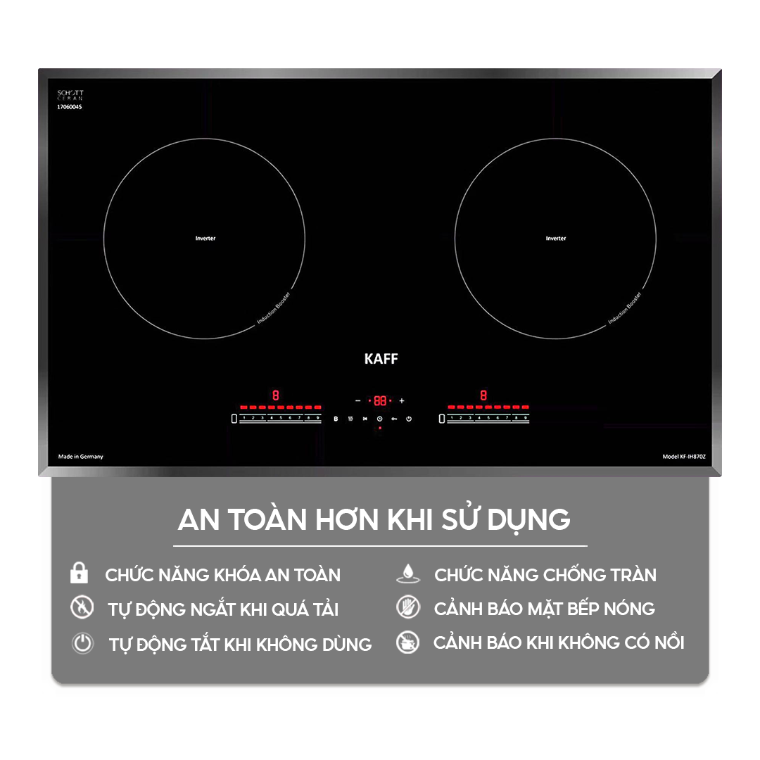 Chức năng an toàn trên bếp điện từ
