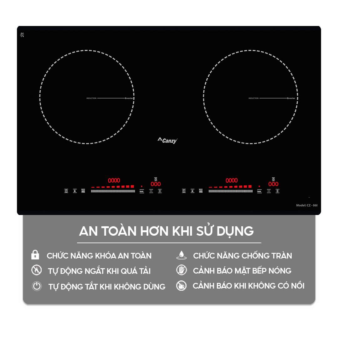 Chức năng an toàn trên bếp điện từ Home Best