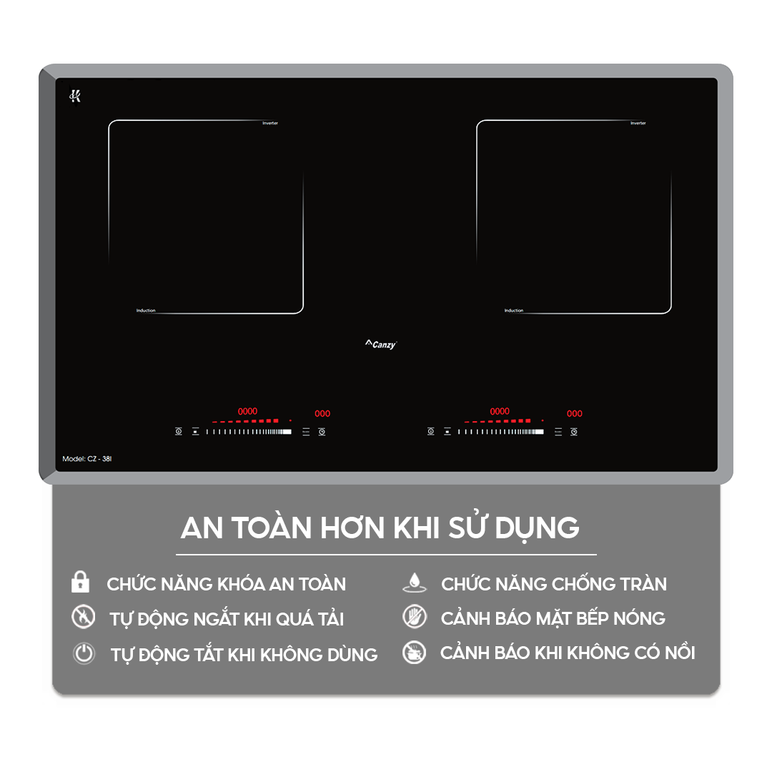 Chức năng an toàn trên bếp điện từ Home Best