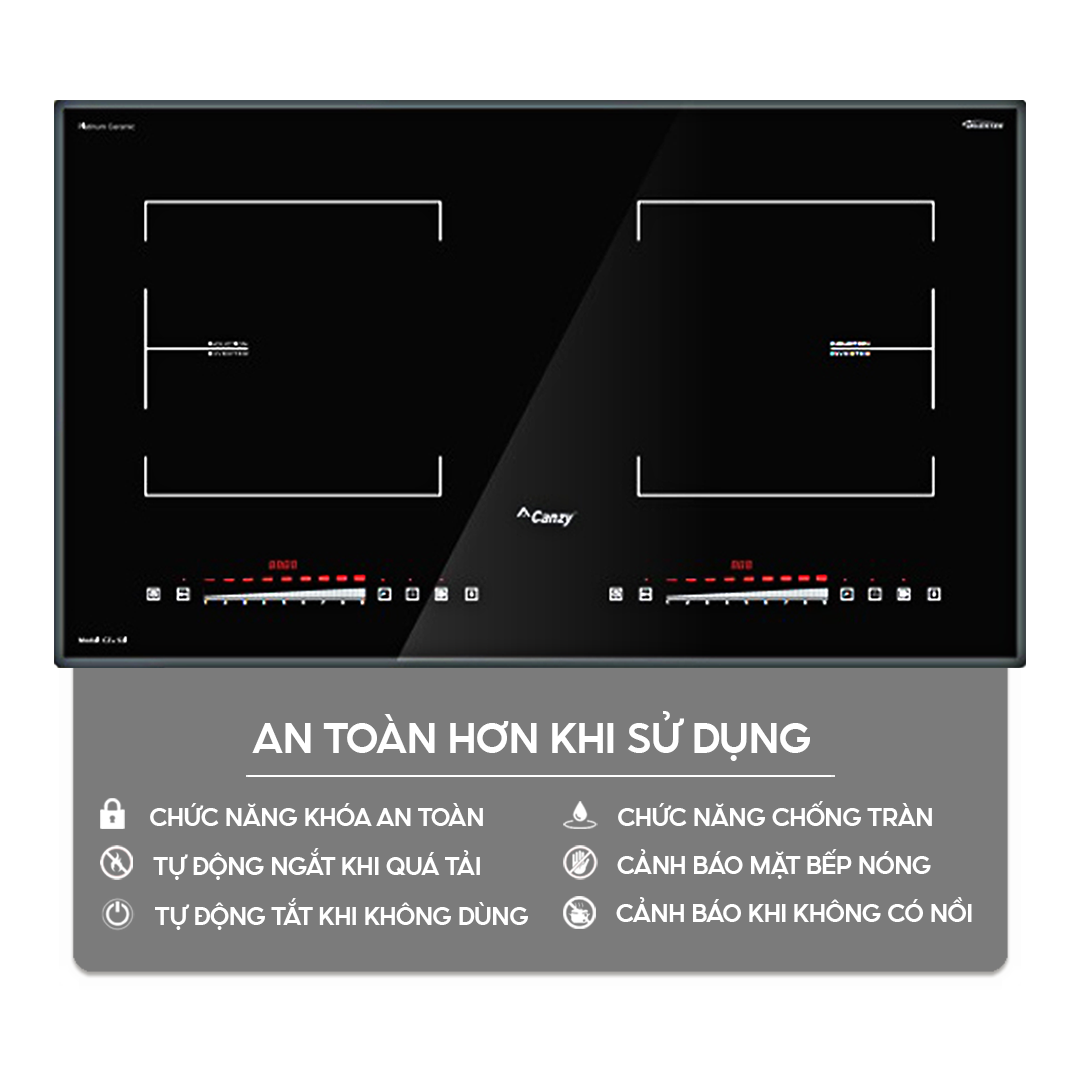 Chức năng an toàn trên bếp điện từ Home Best