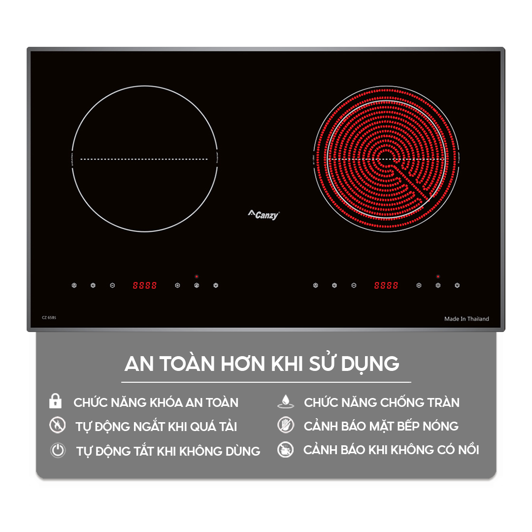 Chức năng an toàn trên bếp điện từ Home Best