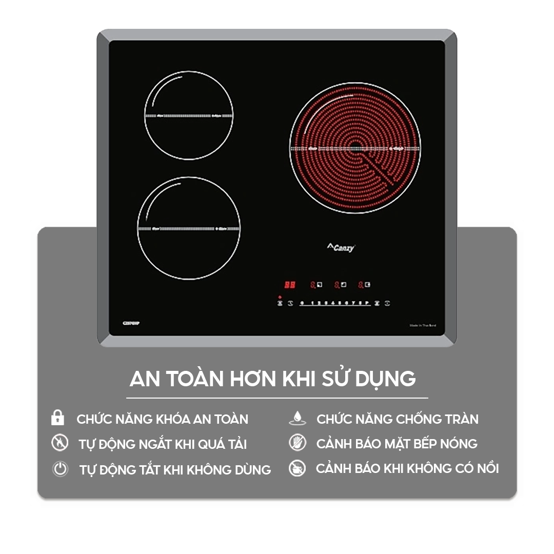 Chức năng an toàn trên bếp điện từ Home Best