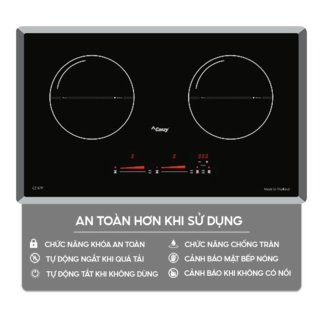 Chức năng an toàn trên bếp điện từ Home Best