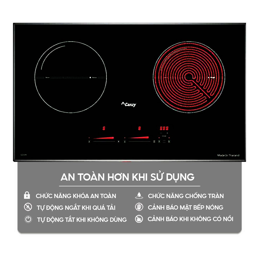 Chức năng an toàn trên bếp điện từ Home Best