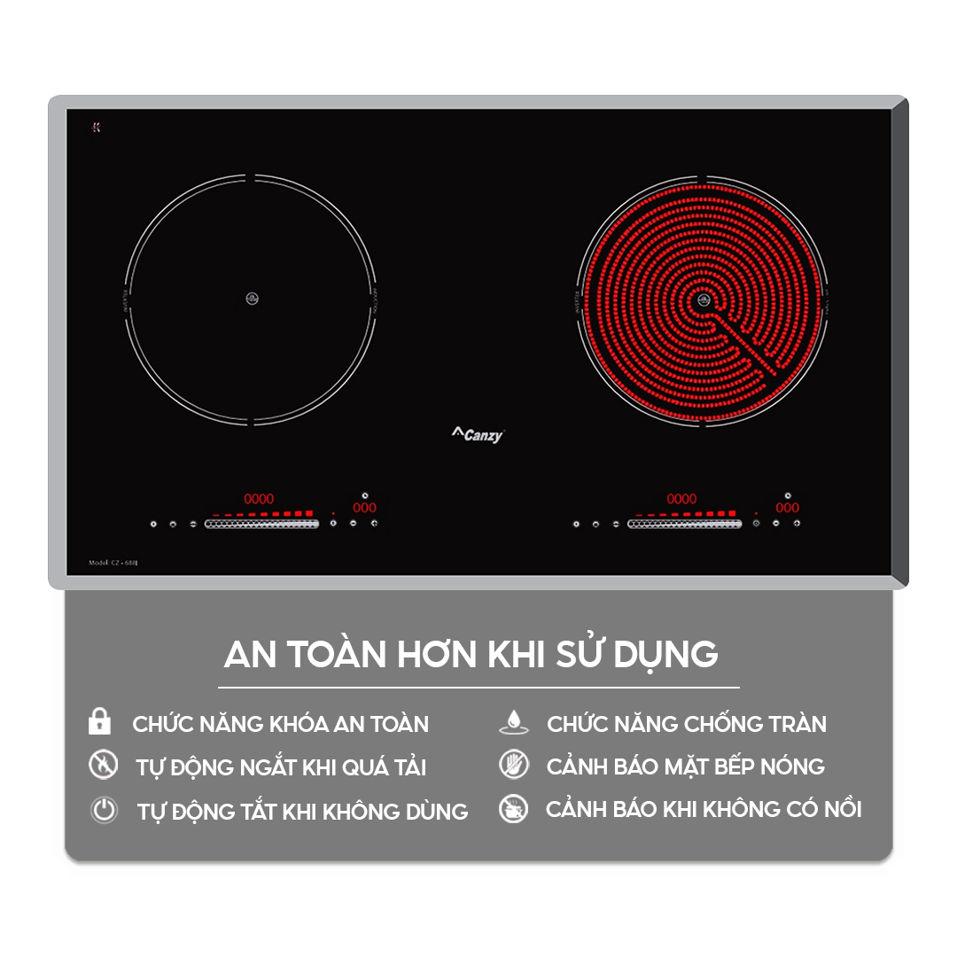 Chức năng an toàn trên bếp điện từ Home Best