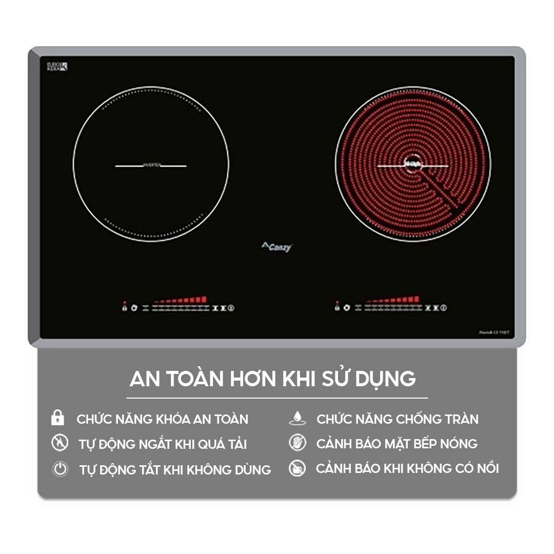 Chức năng an toàn trên bếp điện từ Home Best