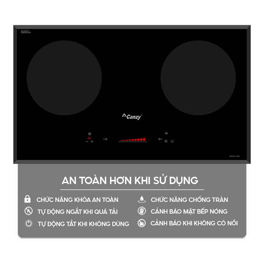 Chức năng an toàn trên bếp điện từ Home Best