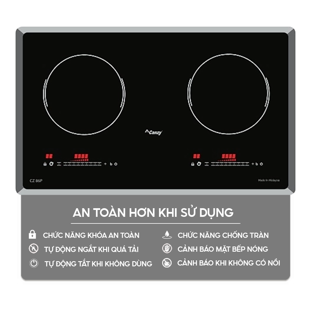 Chức năng an toàn trên bếp điện từ Home Best