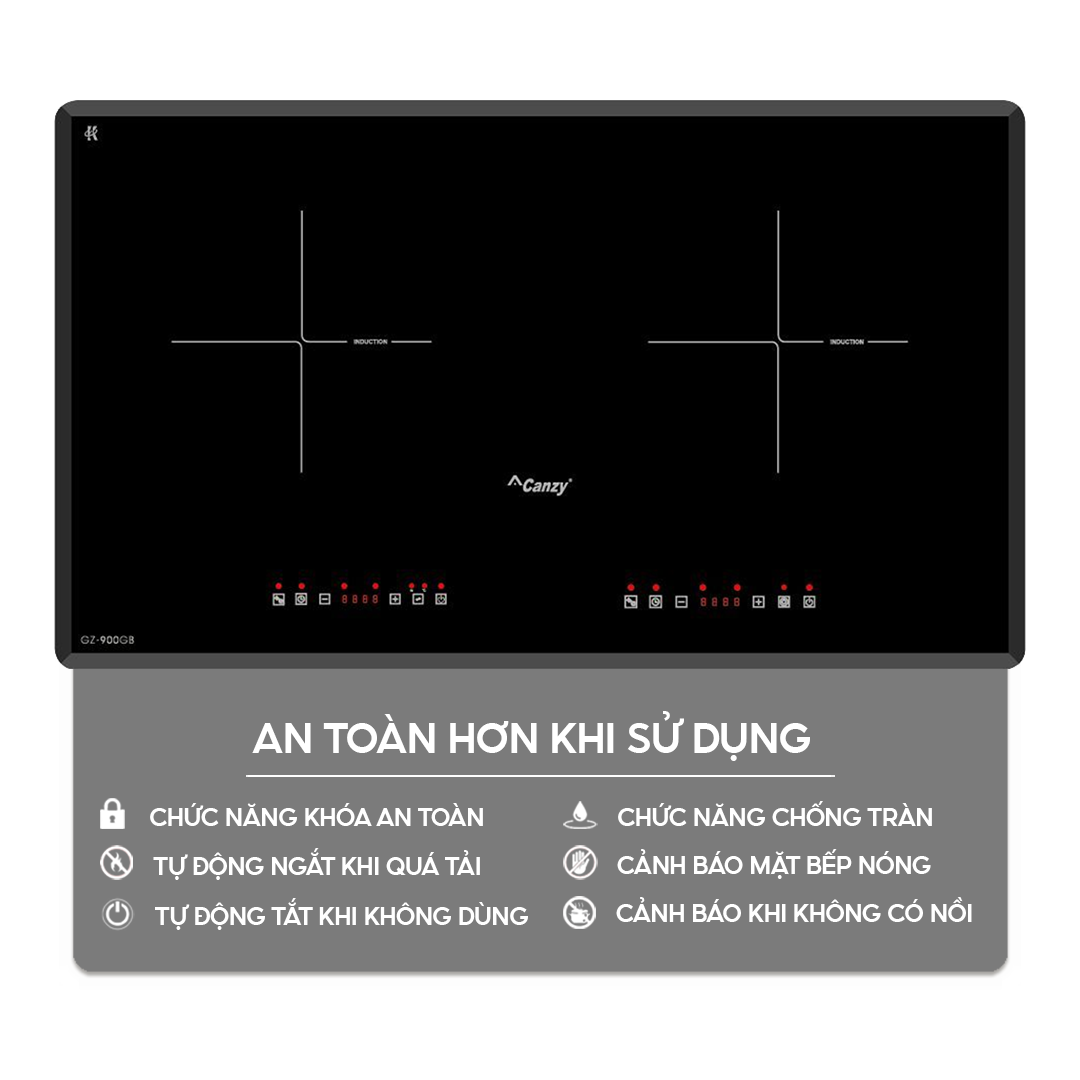 Chức năng an toàn trên bếp điện từ Home Best