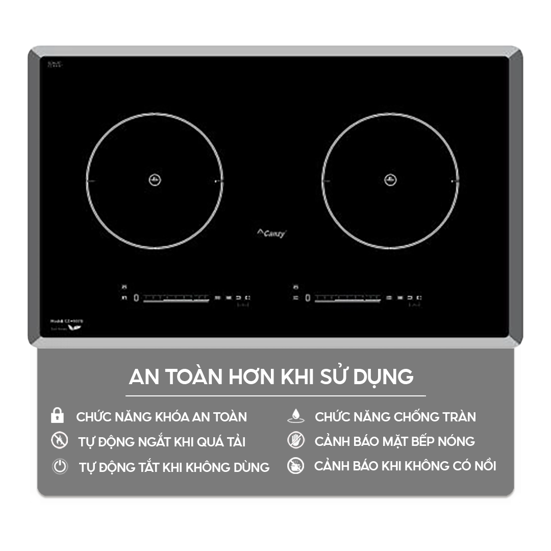 Chức năng an toàn trên bếp điện từ homebest