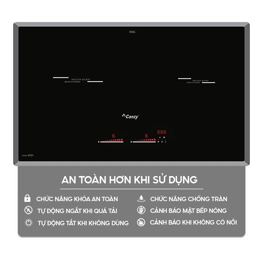 Chức năng an toàn trên bếp điện từ Home Best