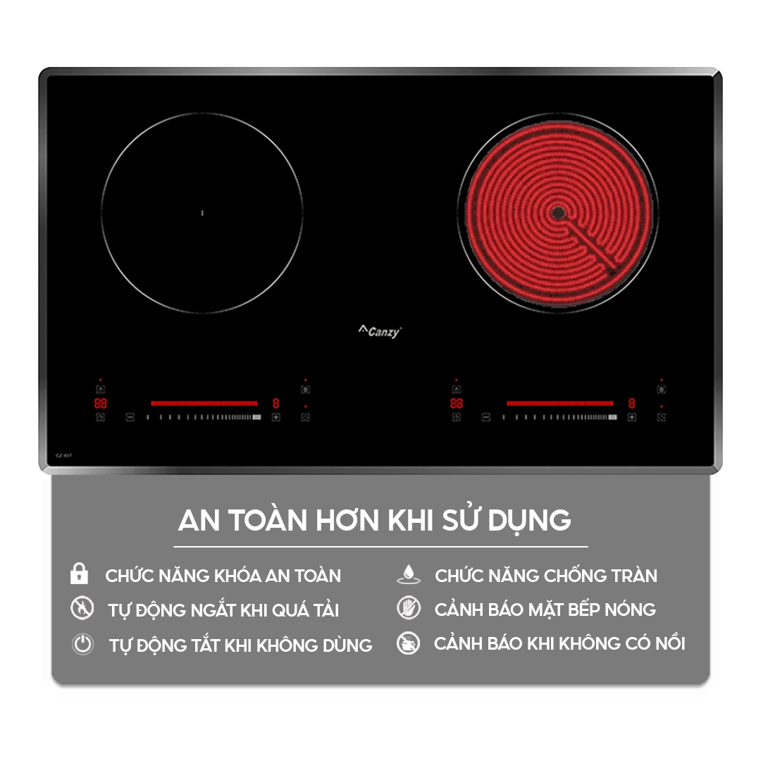 CHức năng an toàn trên bếp điện từ Home Best