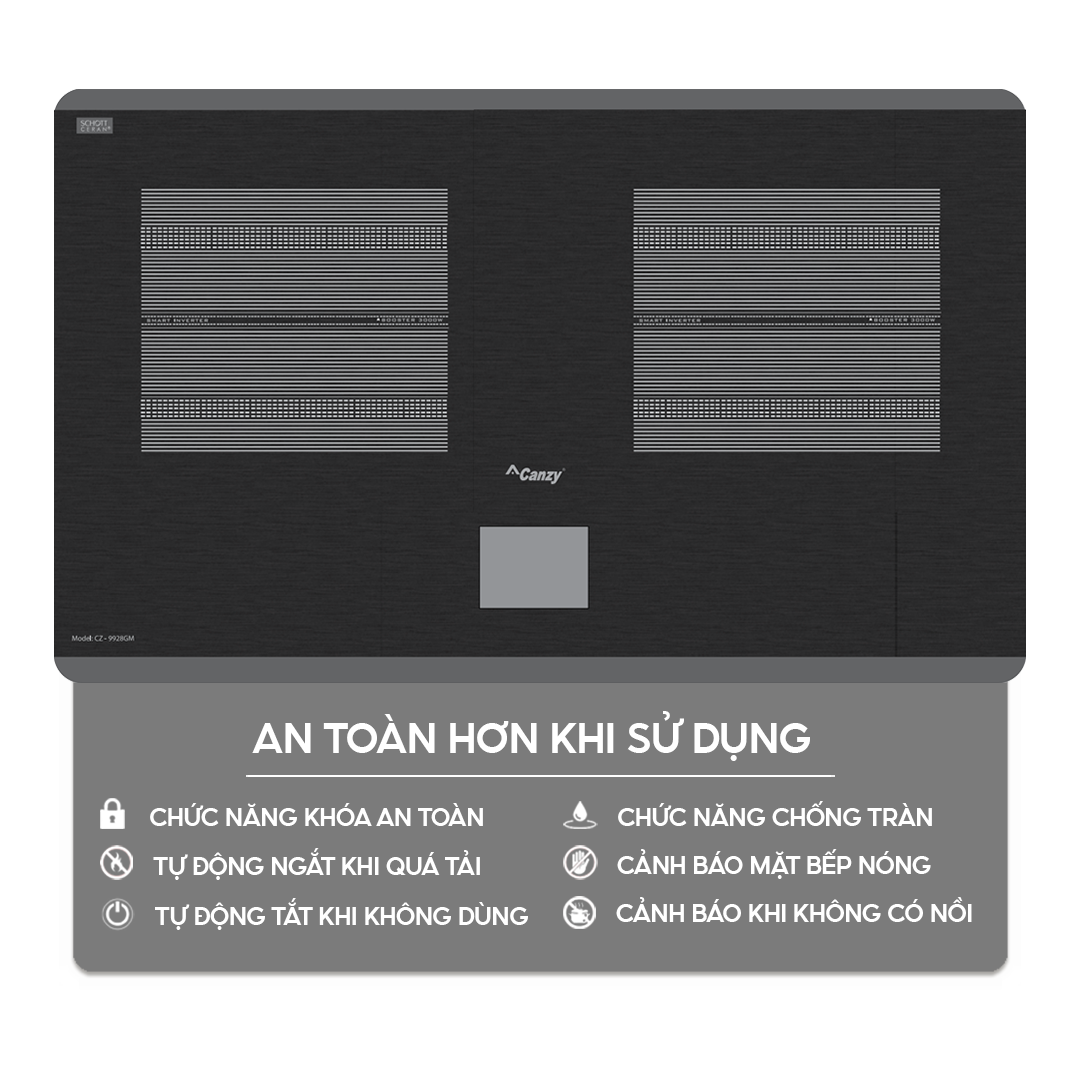 Chức năng an toàn trên bếp điện từ homebest