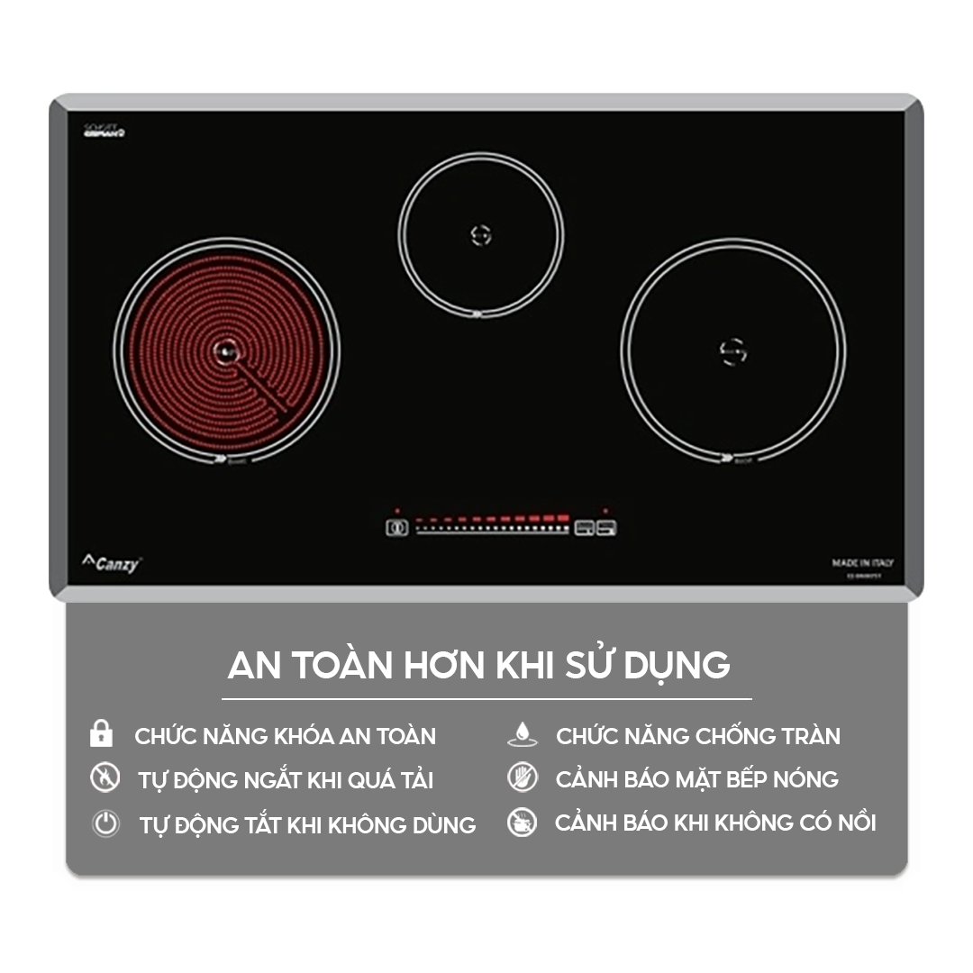Chức năng an toàn trên bếp điện từ Home Best