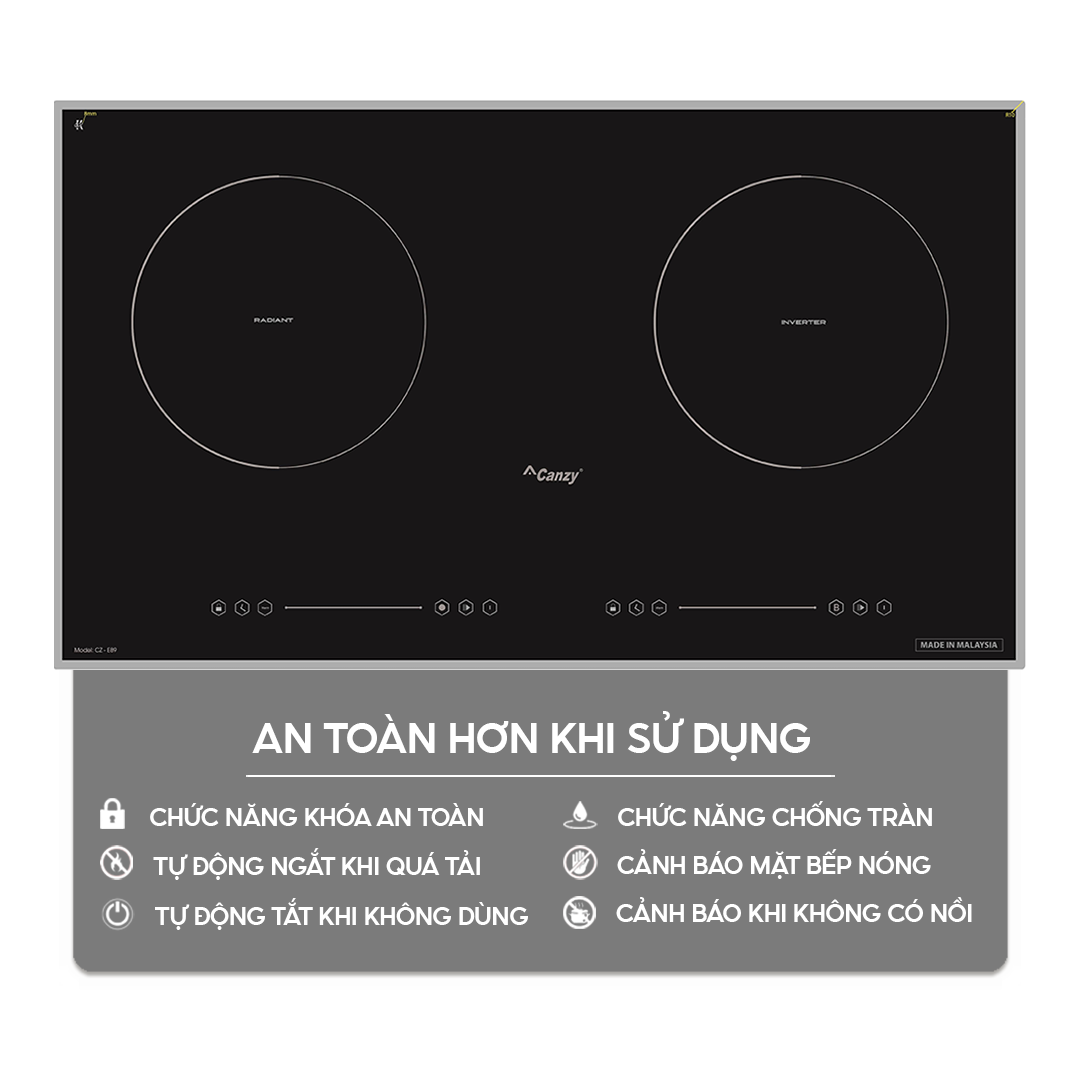 Chức năng an toàn trên bếp điện từ Home Best