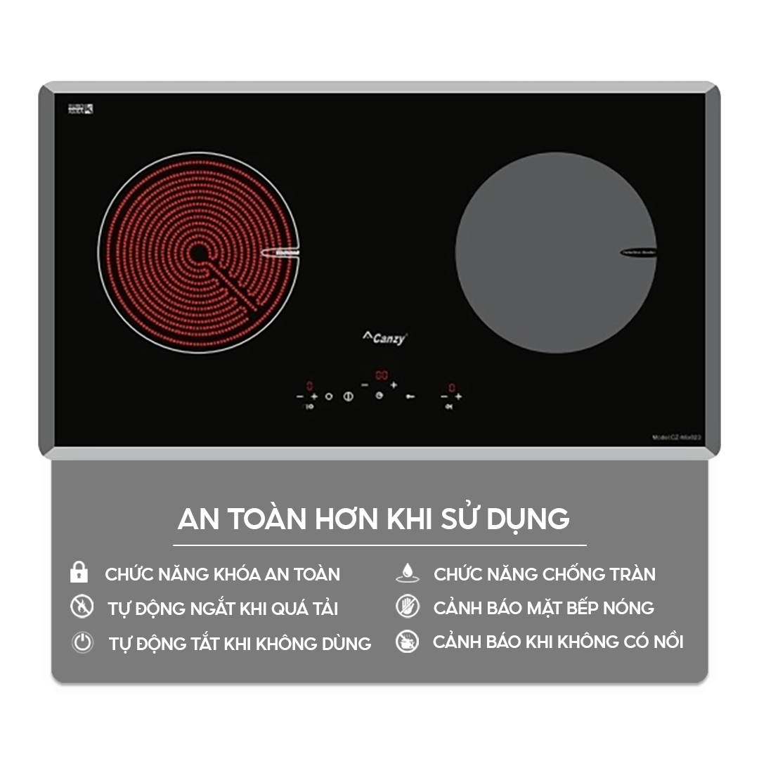 Chức năng an toàn trên bếp điện từ Home Best