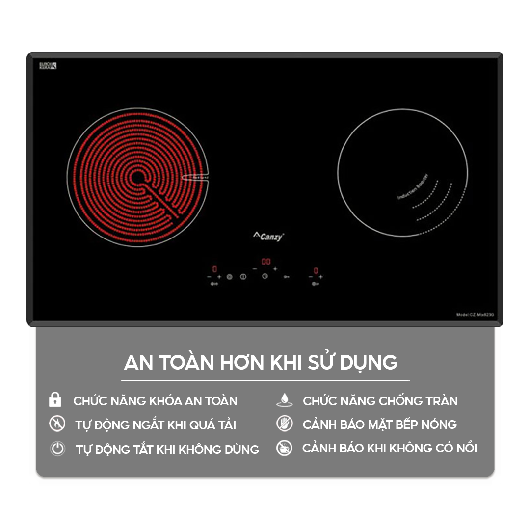 Chức năng an toàn trên bếp điện từ Home Best
