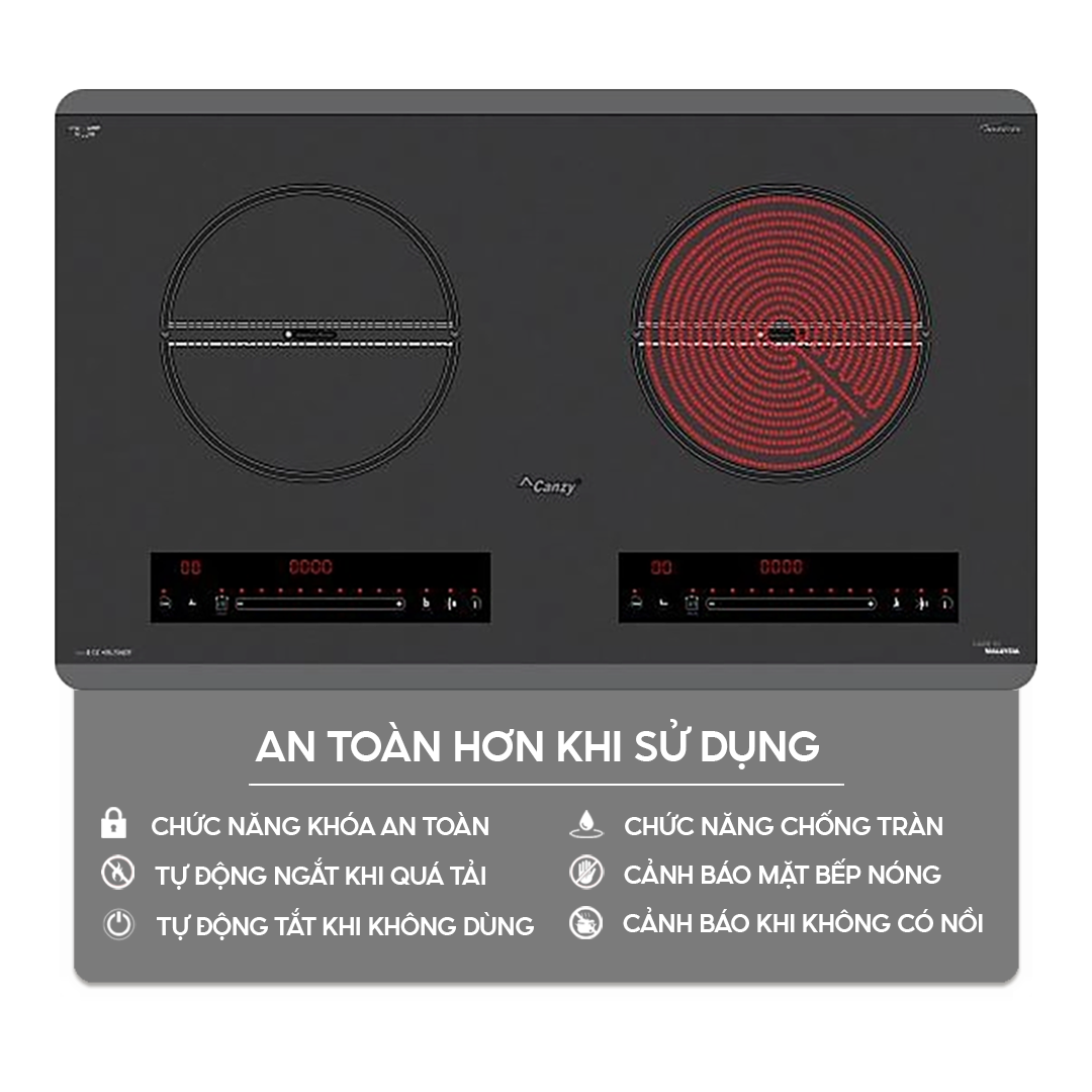 Chức năng an toàn trên bếp điện từ homebest